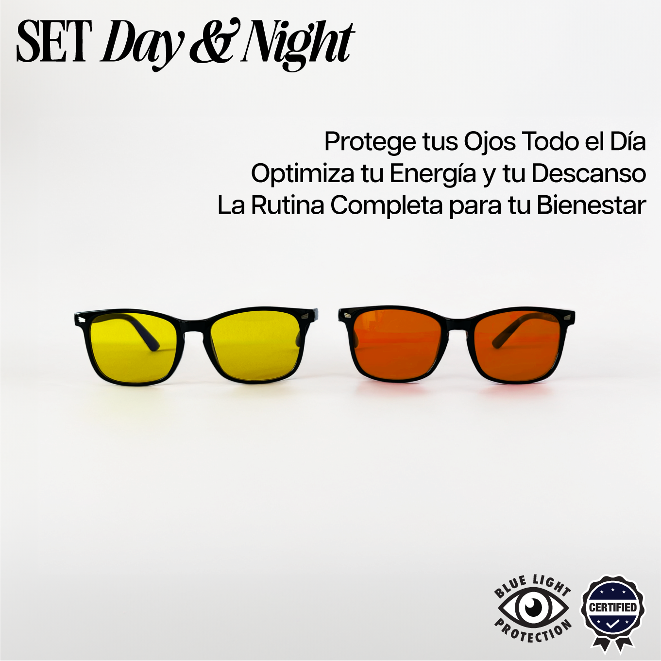 SET DAY & NIGHT | Lentes Anti Luz Azul Unisex