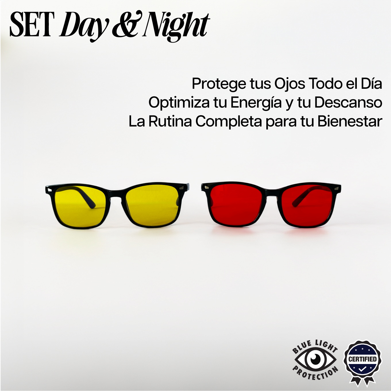 SET DAY & NIGHT | Lentes Anti Luz Azul Unisex